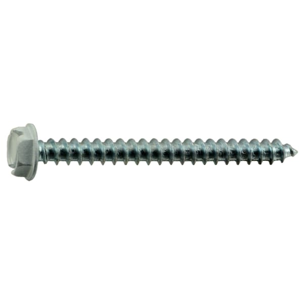 Midwest Fastener Sheet Metal Screw, #10 x 2 in, Painted Steel Flange Hex Head Slotted Drive, 15 PK 37974 - main